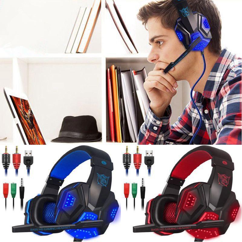 EastVita PC780 Gaming Headset Earphone Wired Gamer Headphone Stereo Sound Headsets with Mic LED light for Computer PC Gamer
