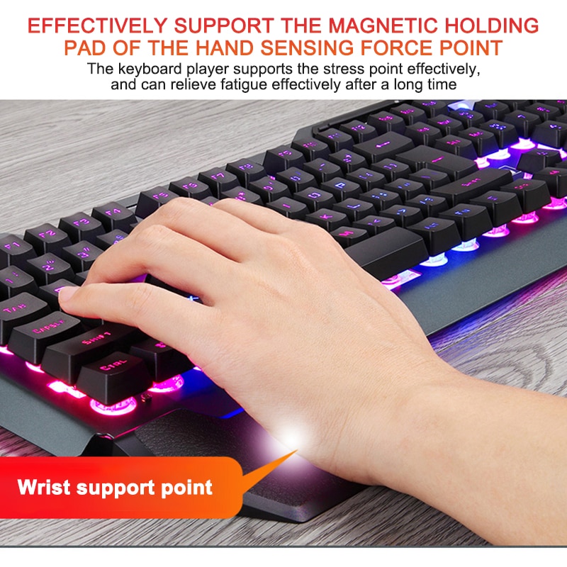 2020 Mechanical Keyboard RGB LED Backlight Plug And Play White/Black Keyboard Ergonomic Design Waterproof Gaming Keyboard