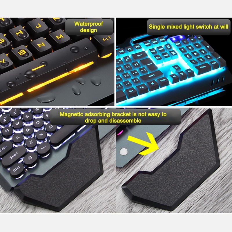 2020 Mechanical Keyboard RGB LED Backlight Plug And Play White/Black Keyboard Ergonomic Design Waterproof Gaming Keyboard