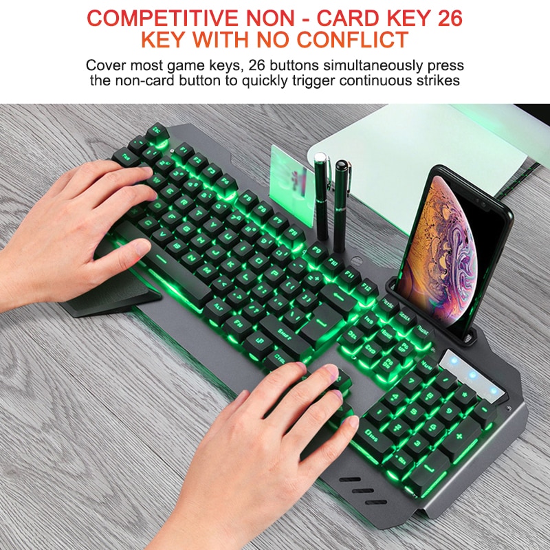 2020 Mechanical Keyboard RGB LED Backlight Plug And Play White/Black Keyboard Ergonomic Design Waterproof Gaming Keyboard