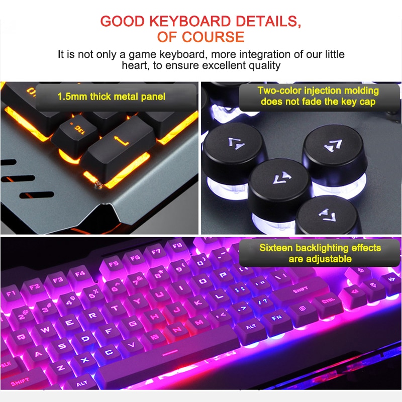 2020 Mechanical Keyboard RGB LED Backlight Plug And Play White/Black Keyboard Ergonomic Design Waterproof Gaming Keyboard