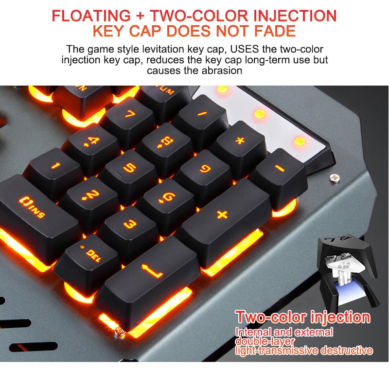 2020 Mechanical Keyboard RGB LED Backlight Plug And Play White/Black Keyboard Ergonomic Design Waterproof Gaming Keyboard