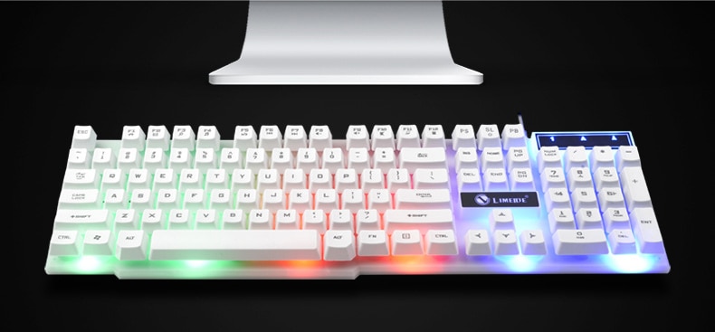 2019 New Colorful LED Fashion Backlit Wired Keyboard Mouse Set Gaming Keyboard Gamer Mouse tripod Keyboard Home Office PC Laptop