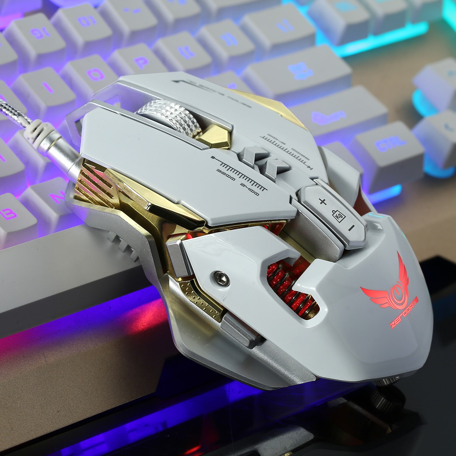 ZERODATE 2019 Professional Optical Programmable Wired LED Gaming Mouse Adjustable 3200 DPI Beetle Creative 3D 7 Button Mice