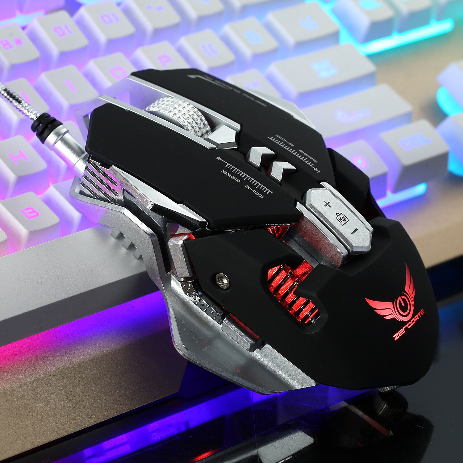 ZERODATE 2019 Professional Optical Programmable Wired LED Gaming Mouse Adjustable 3200 DPI Beetle Creative 3D 7 Button Mice