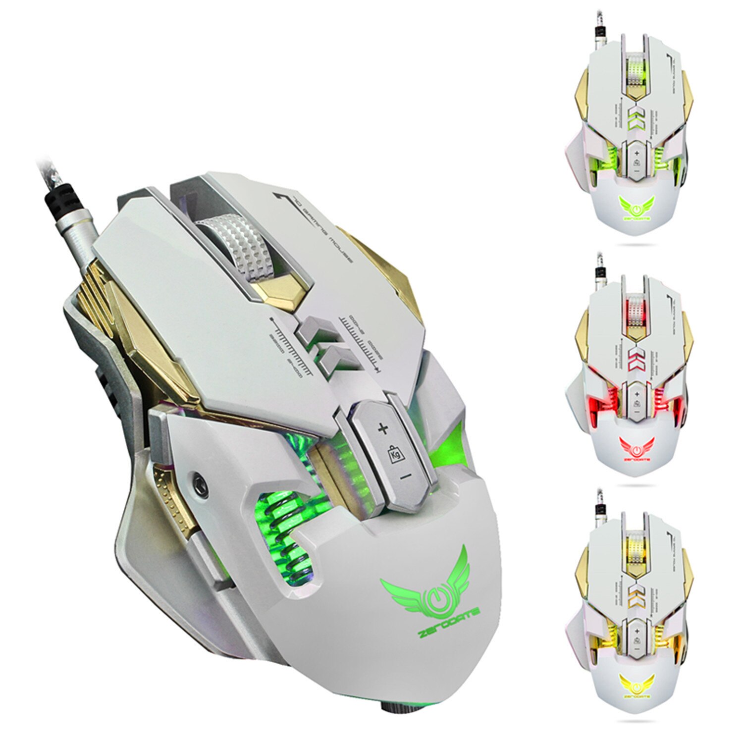 ZERODATE 2019 Professional Optical Programmable Wired LED Gaming Mouse Adjustable 3200 DPI Beetle Creative 3D 7 Button Mice